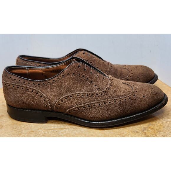 Alden Brown Suede Wingtip Oxford 9B/D Dress Shoes Made In USA